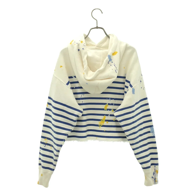 POLO RALPH LAUREN / ポロラルフローレン | ペイント ボーダー オーバーサイズ カットオフ パーカー | XS | レディース