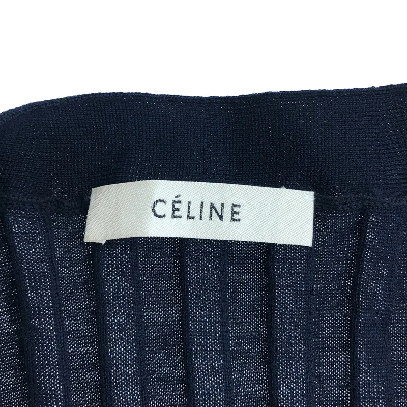 CELINE / セリーヌ | フィービー期 ウール シェイプ リブニットカーディガン | XS | レディース