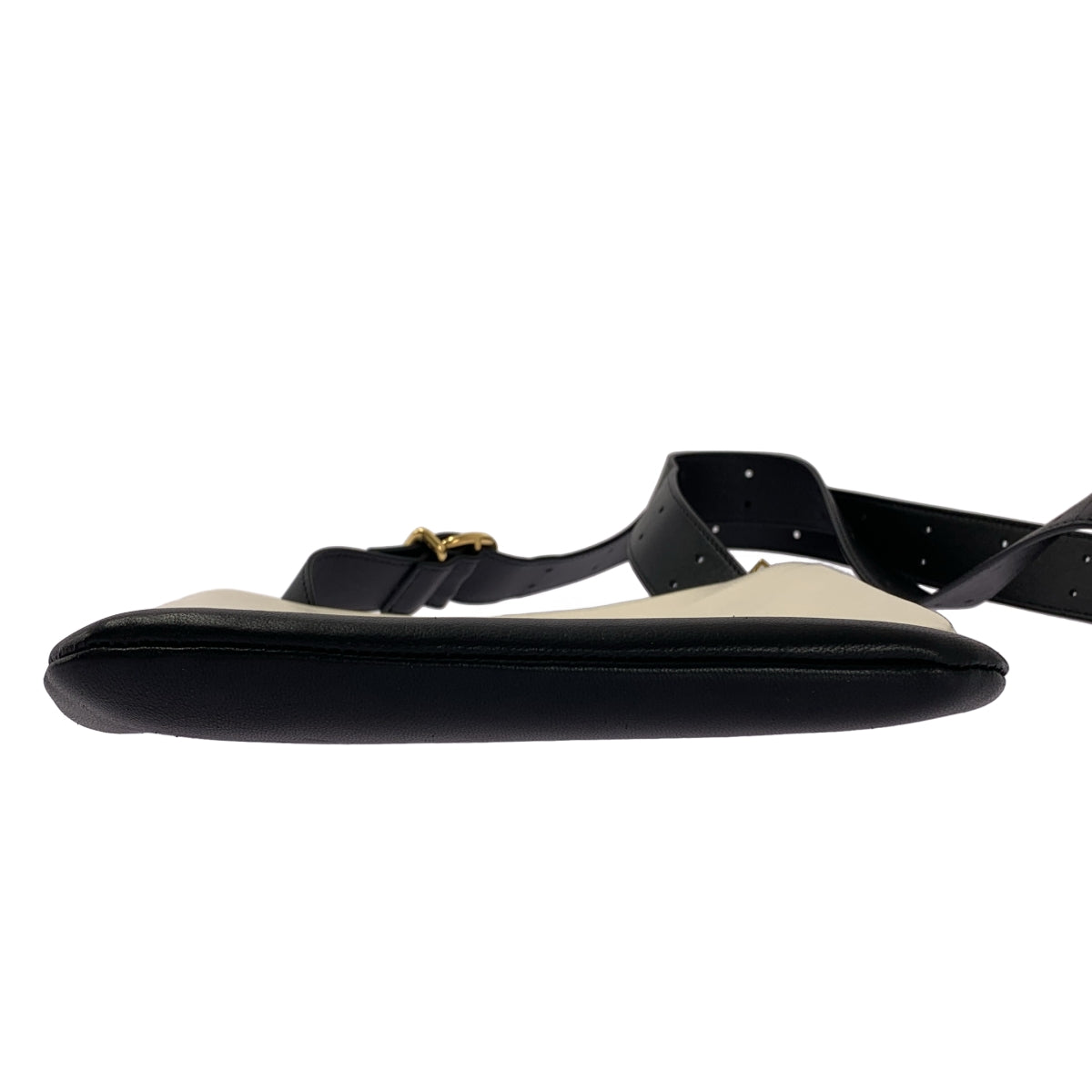 JIL SANDER / ジルサンダー | OMBRA 2トーン レザー ショルダーバッグ | ホワイト/ブラック | レディース JIL SANDER / ジルサンダー | OMBRA 2トーン レザー ショルダーバッグ