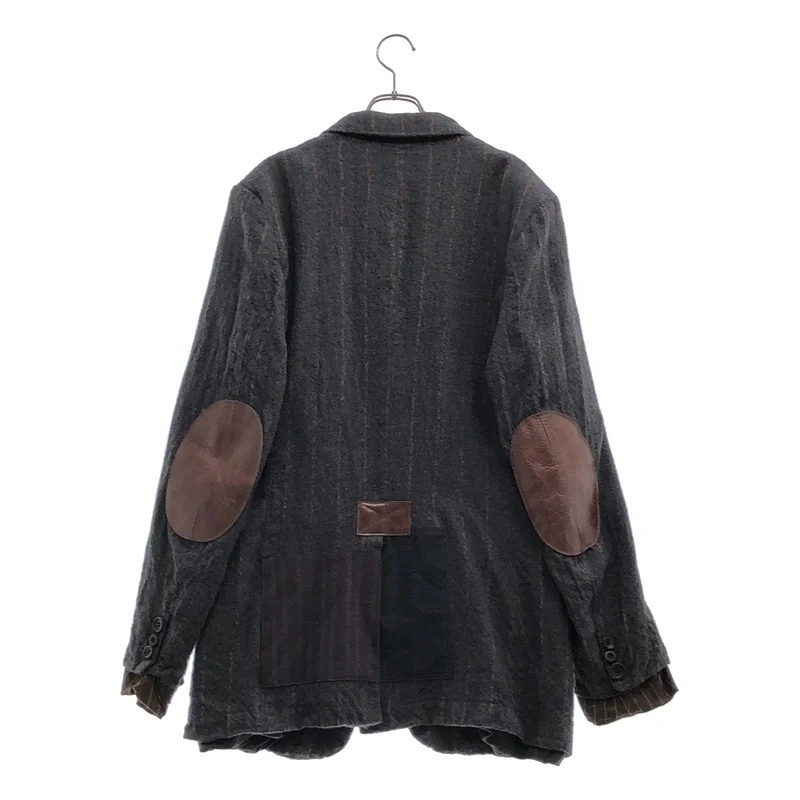 JUNYAWATANABE COMMEdesGARCONS MAN / ジュンヤワタナベマン | 2013AW | ウール縮絨 ストライプ パッチワーク 3B テーラードジャケット | M | メンズ