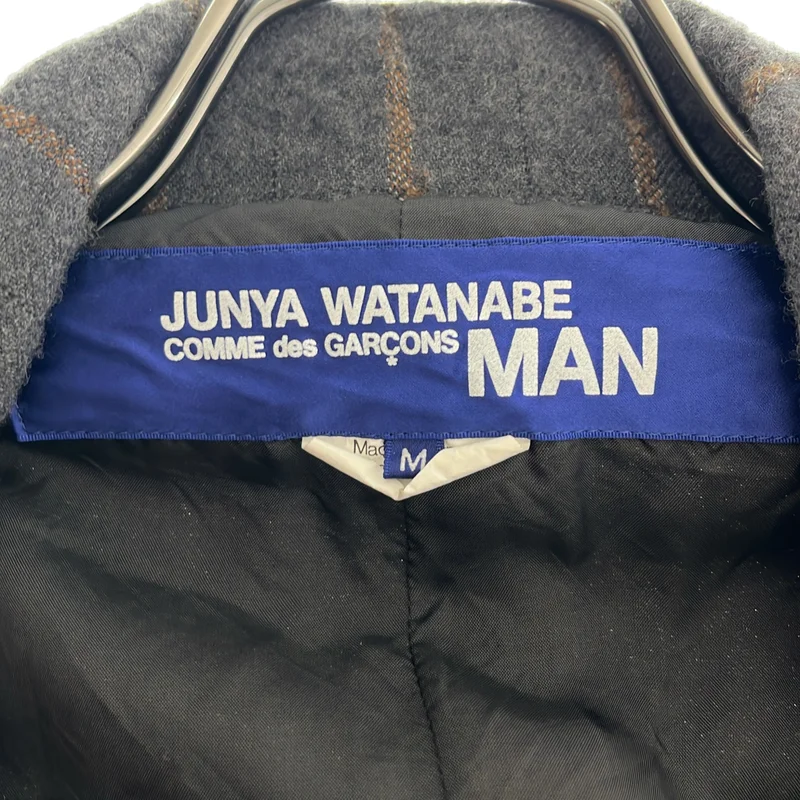 JUNYAWATANABE COMMEdesGARCONS MAN / ジュンヤワタナベマン | 2013AW | ウール縮絨 ストライプ パッチワーク 3B テーラードジャケット | M | メンズ