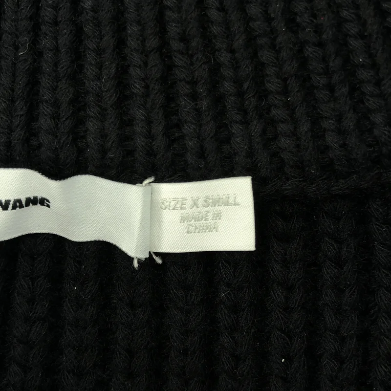 T by Alexander Wang / ティーバイアレキサンダーワン | コットン サイドスリット Vネック ケーブルニット | XS | レディース