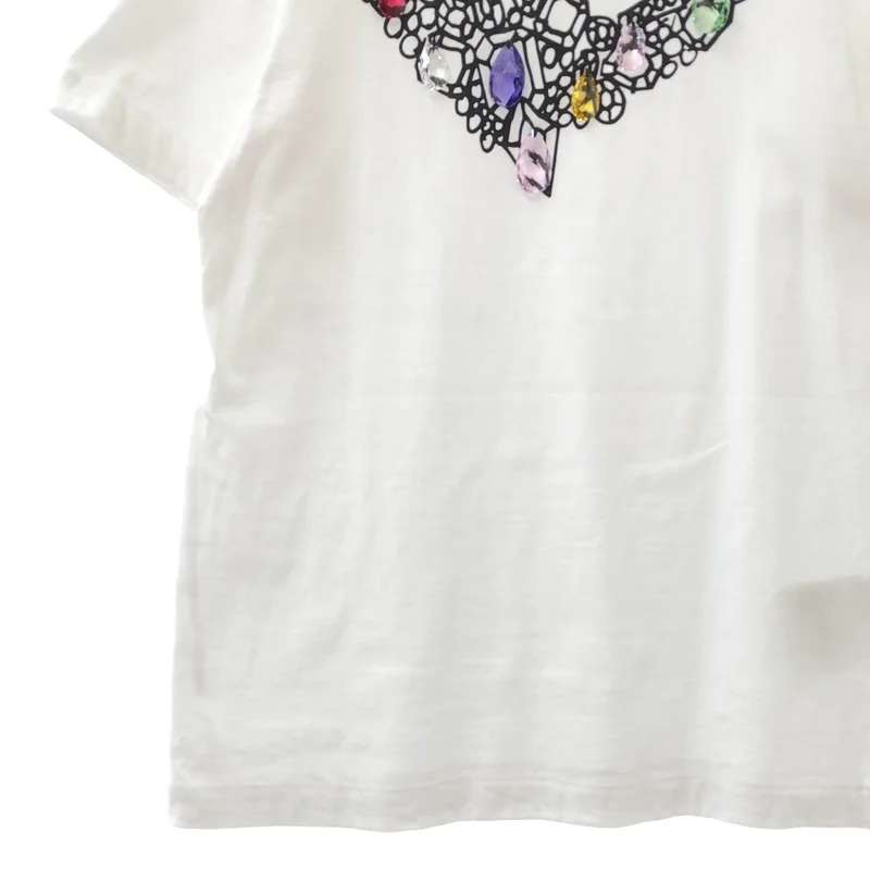 COMME des GARCONS COMME des GARCONS / コムコム | 2018SS | コットン プリント加工 ビジュー カットソー | L | レディース