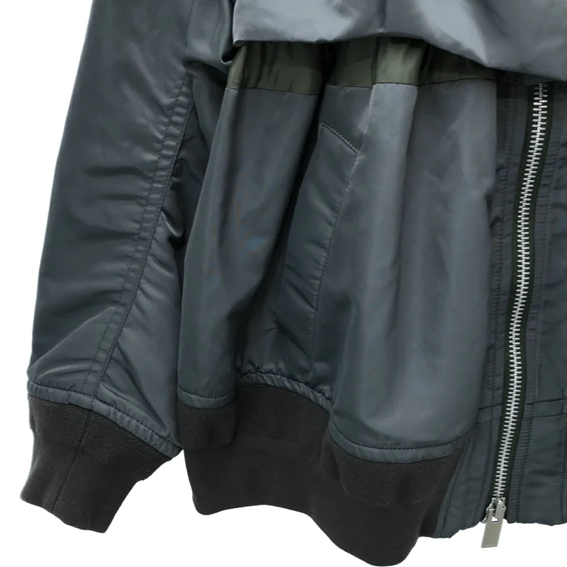 sacai / サカイ | 2022AW | Nylon Twill Mix Blouson MA-1 ナイロンツイル ミックス ブルゾン | 2 | レディース