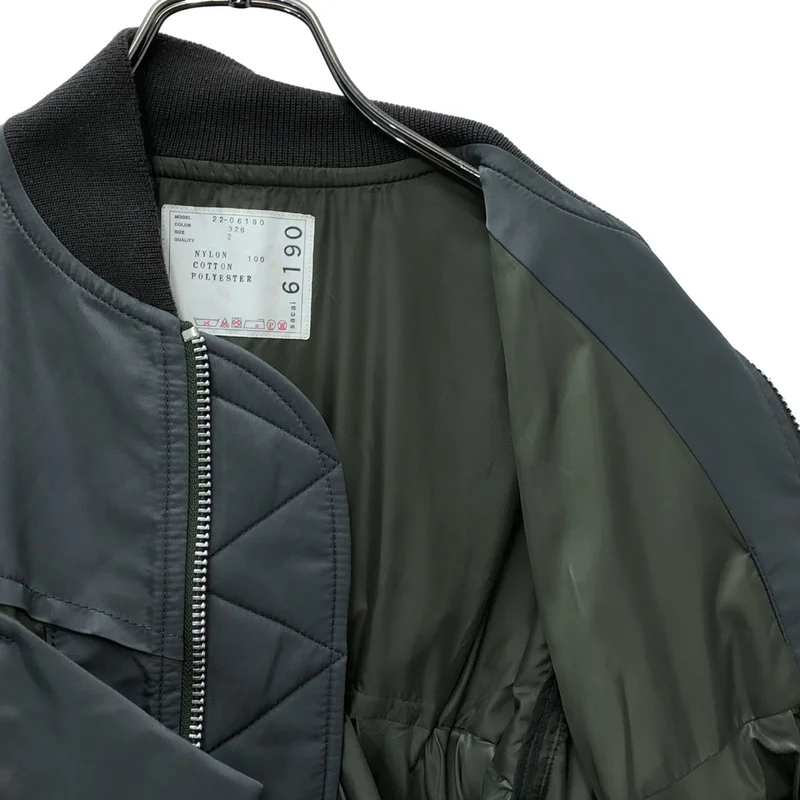 sacai / サカイ | 2022AW | Nylon Twill Mix Blouson MA-1 ナイロンツイル ミックス ブルゾン | 2 | レディース
