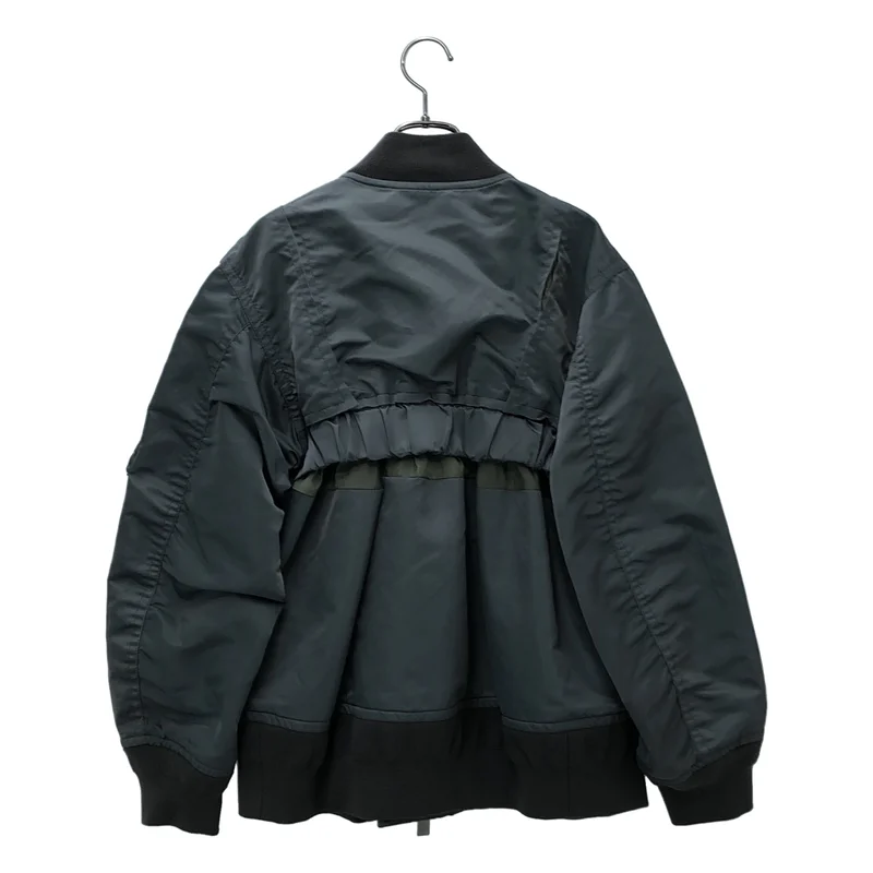 sacai / サカイ | 2022AW | Nylon Twill Mix Blouson MA-1 ナイロンツイル ミックス ブルゾン | 2 | レディース