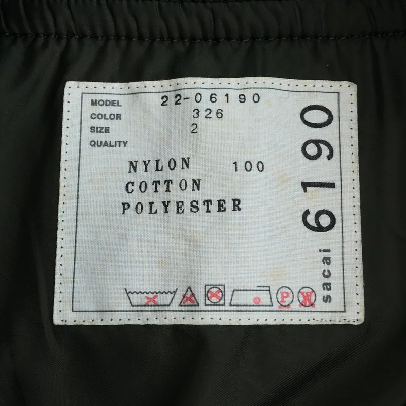sacai / サカイ | 2022AW | Nylon Twill Mix Blouson MA-1 ナイロンツイル ミックス ブルゾン | 2 | レディース