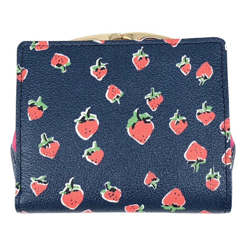 MUVEIL / ミュベール | いちごプリント 二つ折り財布 ウォレット |