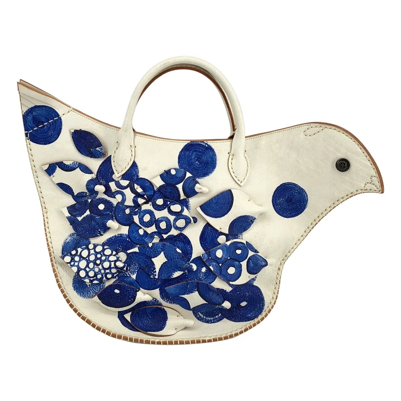 mina perhonen / ミナペルホネン | tori bag レザー ドットペイント ハンドバッグ |