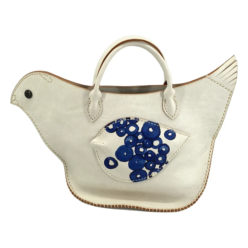 mina perhonen / ミナペルホネン | tori bag レザー ドットペイント ハンドバッグ |