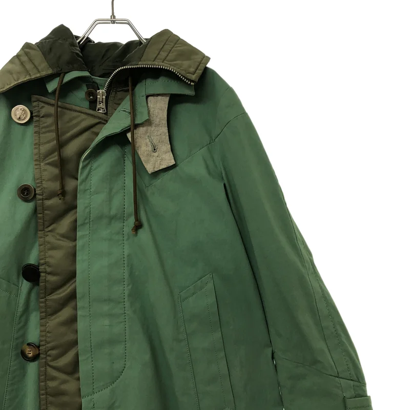 sacai / サカイ | OXFORD COAT 異素材 オックスフォード フーデッド モッズコート | 1 | メンズ