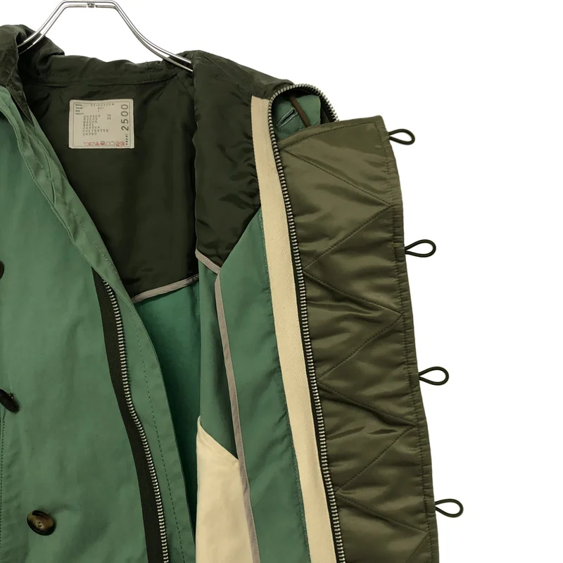sacai / サカイ | OXFORD COAT 異素材 オックスフォード フーデッド モッズコート | 1 | メンズ