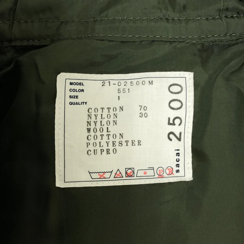 sacai / サカイ | OXFORD COAT 異素材 オックスフォード フーデッド モッズコート | 1 | メンズ