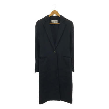 LOEWE / ロエベ | ウール カシミヤ チェスターコート レザーパッチ付き