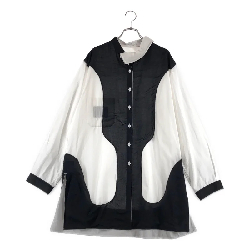 YOHJI YAMAMOTO POUR HOMME / ヨウジヤマモトプールオム | 2023AW | BLACK AND WHITE SHIRT WITH HALF DOUBLE COLLAR  リバーシブルシャツ | 2 | メンズ