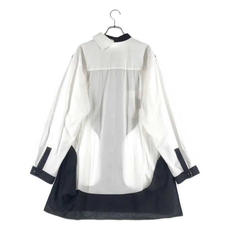 YOHJI YAMAMOTO POUR HOMME / ヨウジヤマモトプールオム | 2023AW | BLACK AND WHITE SHIRT WITH HALF DOUBLE COLLAR  リバーシブルシャツ | 2 | メンズ