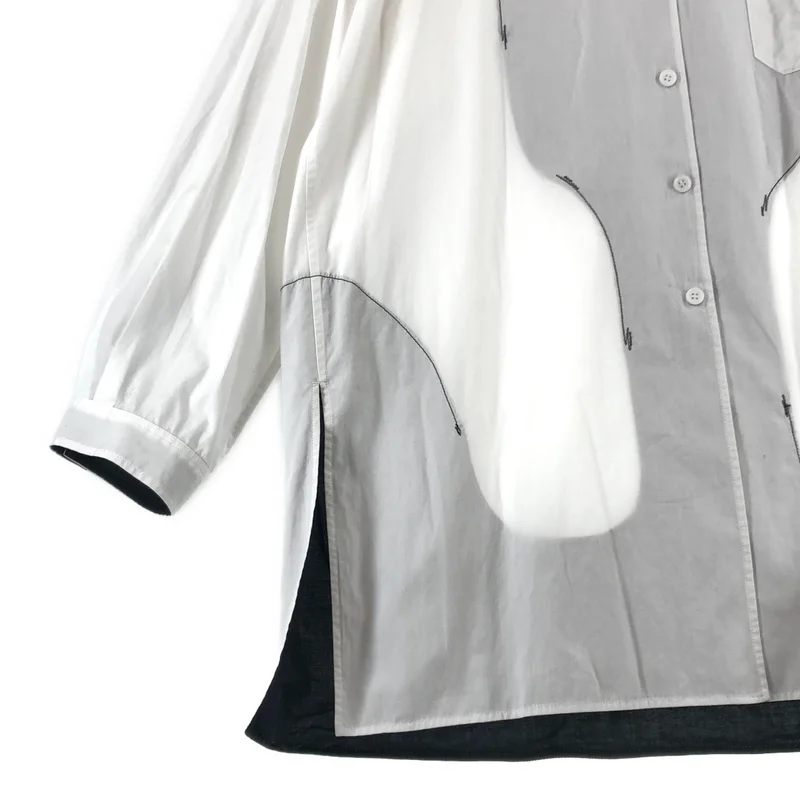 YOHJI YAMAMOTO POUR HOMME / ヨウジヤマモトプールオム | 2023AW | BLACK AND WHITE SHIRT WITH HALF DOUBLE COLLAR  リバーシブルシャツ | 2 | メンズ