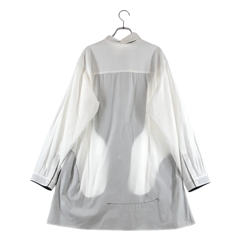 YOHJI YAMAMOTO POUR HOMME / ヨウジヤマモトプールオム | 2023AW | BLACK AND WHITE SHIRT WITH HALF DOUBLE COLLAR  リバーシブルシャツ | 2 | メンズ