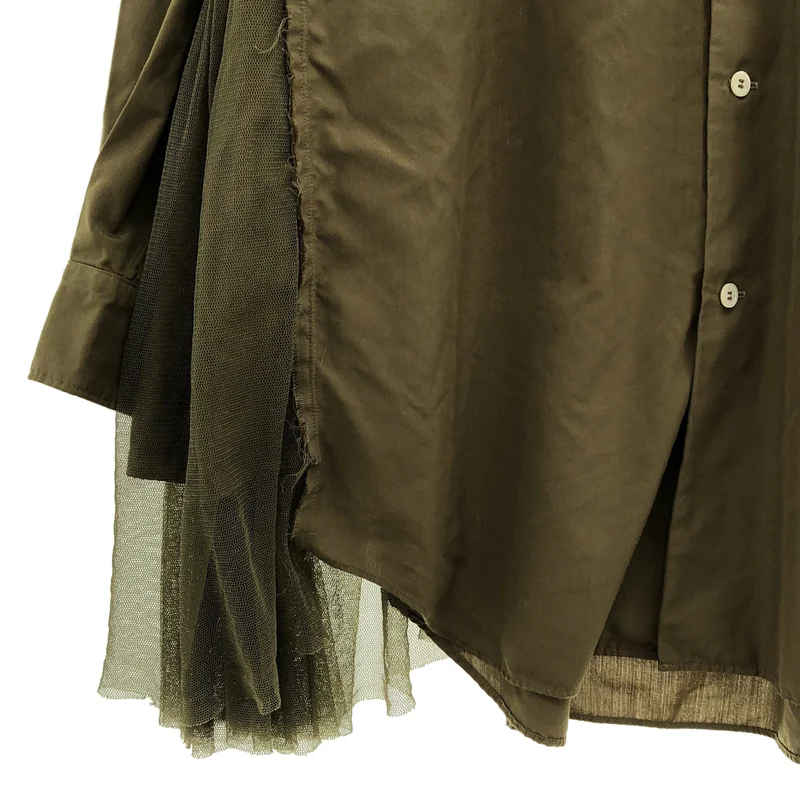 COMME des GARCONS COMME des GARCONS / コムコム | 2023AW | カットオフ チュール シャツ_長袖 RL-B008 | XS | レディース