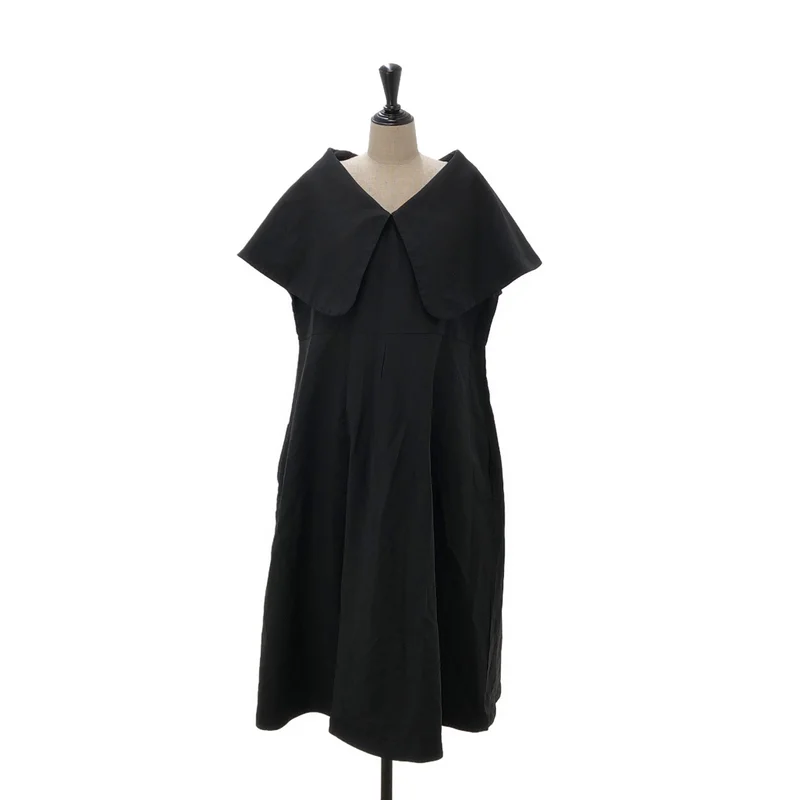 COMME des GARCONS COMME des GARCONS / コムコム | 2019AW | ポリエステル 縮絨  ビッグカラー ノースリーブワンピース | M | レディース