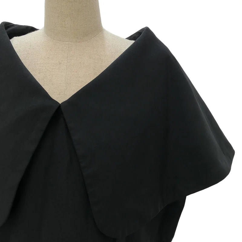COMME des GARCONS COMME des GARCONS / コムコム | 2019AW | ポリエステル 縮絨  ビッグカラー ノースリーブワンピース | M | レディース