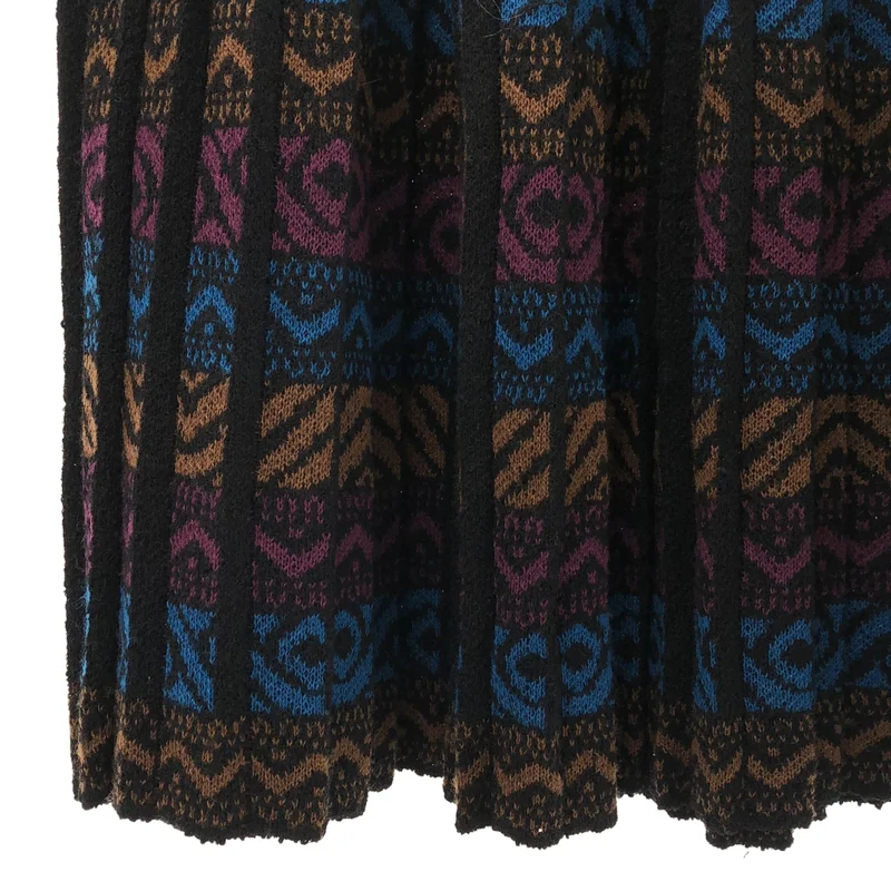 MISSONI / ミッソーニ | 3ピース / ウール混 総柄 ジャガード クルーネックニット / プリーツ スカート / ストール | 42 | レディース