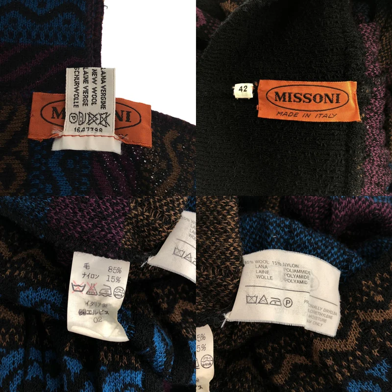 MISSONI / ミッソーニ | 3ピース / ウール混 総柄 ジャガード クルーネックニット / プリーツ スカート / ストール | 42 | レディース