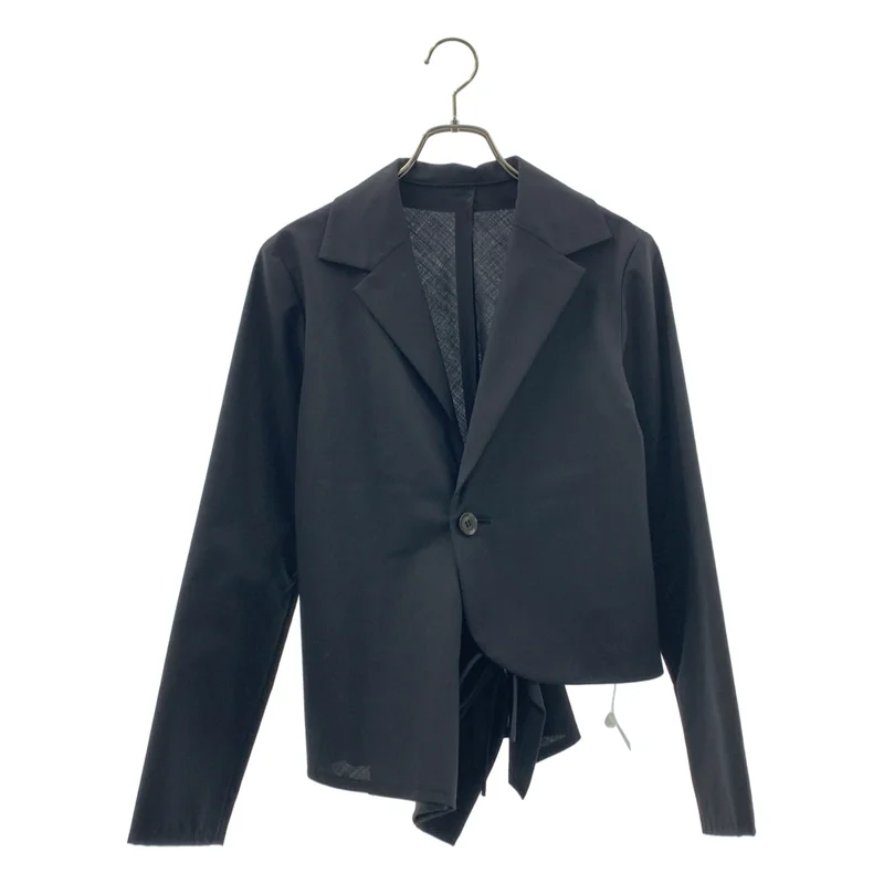 YOHJI YAMAMOTO +NOIR / ヨウジヤマモトプリュスノアール | 2010SS | アシンメトリー 1B ウールギャバジン テーラードジャケット | 1 | レディース