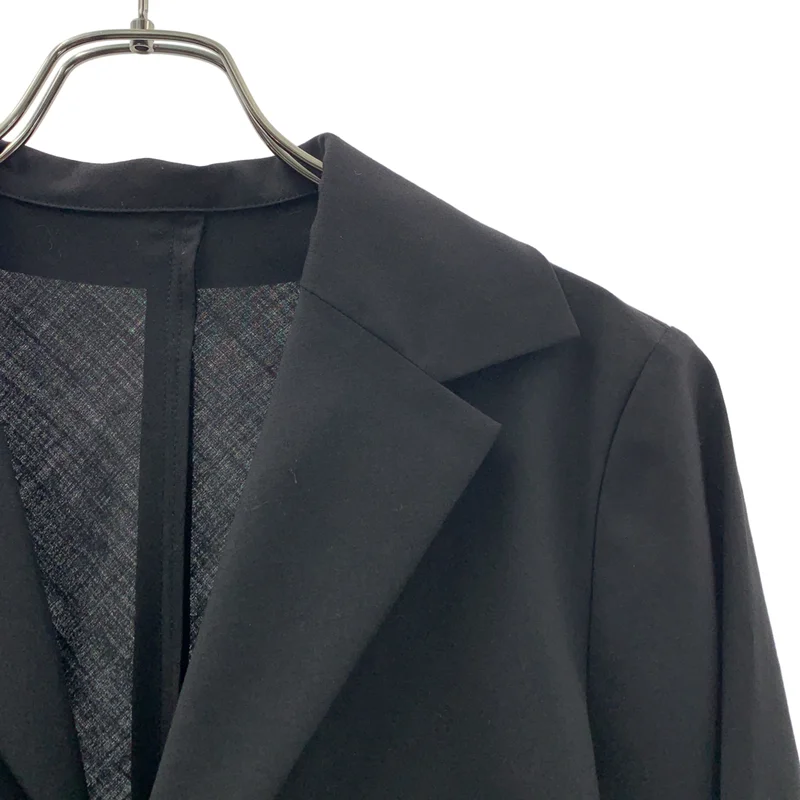 YOHJI YAMAMOTO +NOIR / ヨウジヤマモトプリュスノアール | 2010SS | アシンメトリー 1B ウールギャバジン テーラードジャケット | 1 | レディース