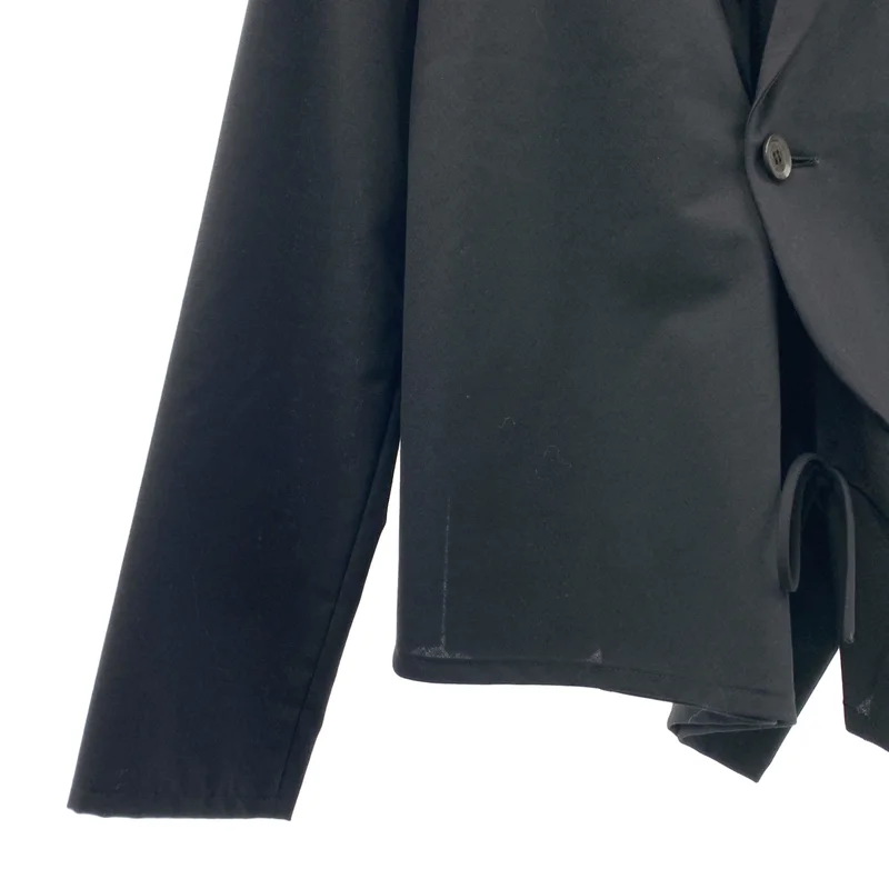 YOHJI YAMAMOTO +NOIR / ヨウジヤマモトプリュスノアール | 2010SS | アシンメトリー 1B ウールギャバジン テーラードジャケット | 1 | レディース