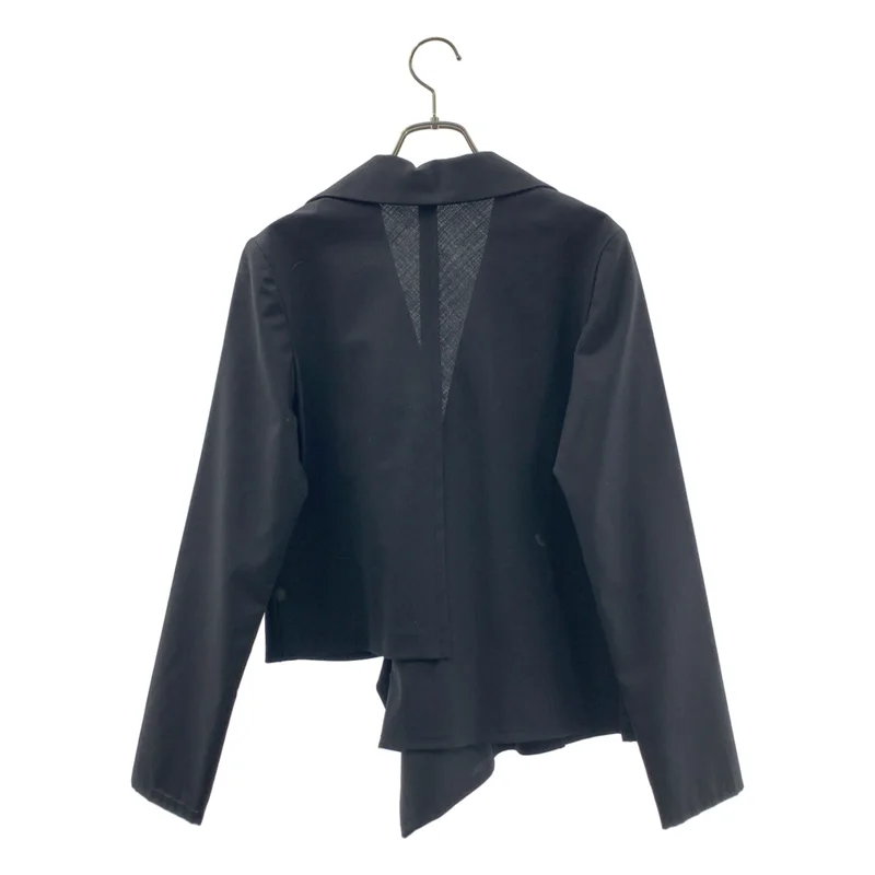 YOHJI YAMAMOTO +NOIR / ヨウジヤマモトプリュスノアール | 2010SS | アシンメトリー 1B ウールギャバジン テーラードジャケット | 1 | レディース