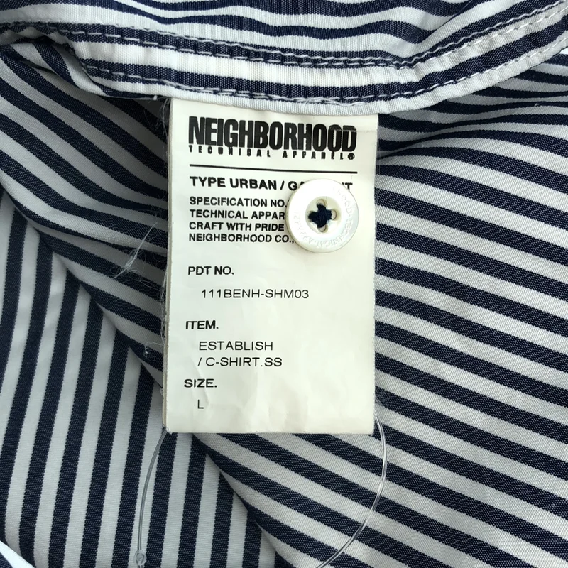 NEIGHBORHOOD / ネイバーフッド | ESTABLISH / C-SHIRTS SS コットン ストライプ シャツ | L | メンズ