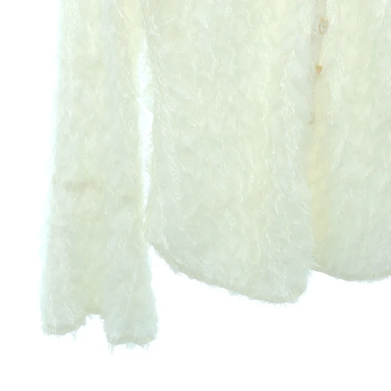 AMERI / アメリ | FURYL JACQUARD TOP フリルジャガード シャツ | F | レディース