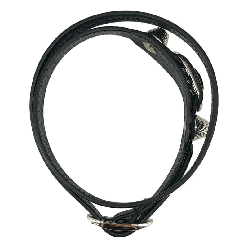 BALENCIAGA / バレンシアガ | ジャイアント レザー バックル ブレスレット 236345 | M | レディース