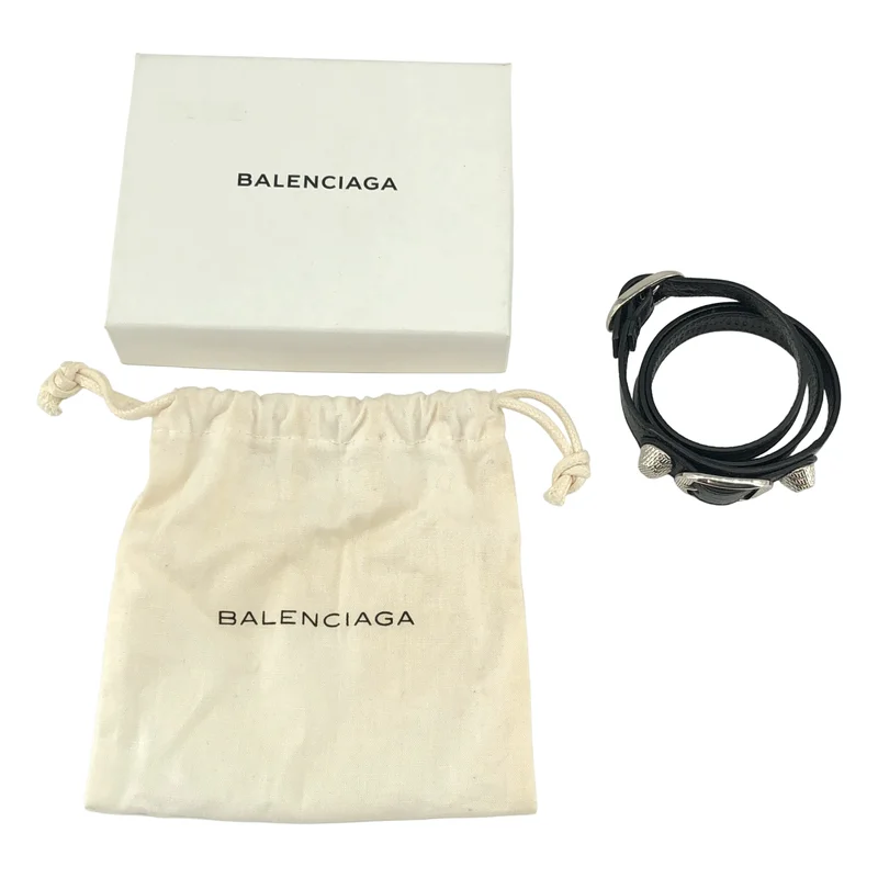 BALENCIAGA / バレンシアガ | ジャイアント レザー バックル ブレスレット 236345 | M | レディース
