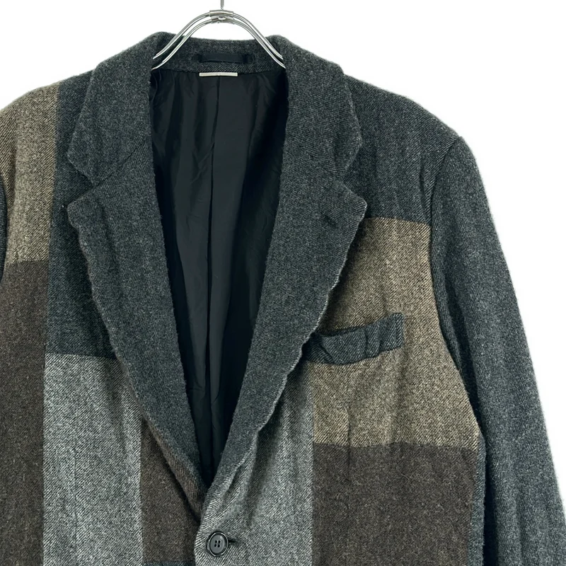 COMME des GARCONS HOMME DEUX / コムデギャルソンオムドゥ | 2015AW | ウール縮絨 パッチワーク テーラードジャケット | L | メンズ