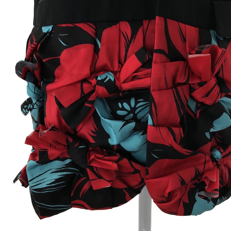 COMME des GARCONS / コムデギャルソン | 2022AW | ポリエステル 変形 リボン フリル 装飾 ロングジャケット コート / 総裏地 | S | レディース