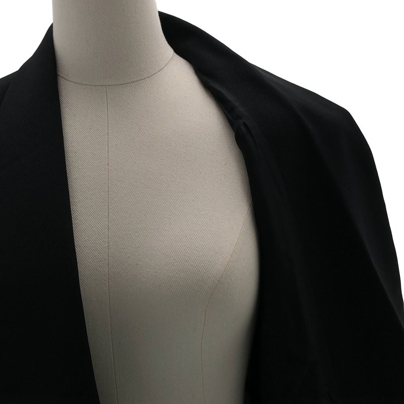 COMME des GARCONS / コムデギャルソン | 2022AW | ポリエステル 変形 リボン フリル 装飾 ロングジャケット コート / 総裏地 | S | レディース