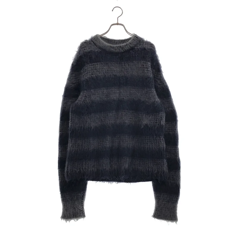 JIL SANDER / ジルサンダー | ウール シルク混 ボーダー ニット | 46 | メンズ