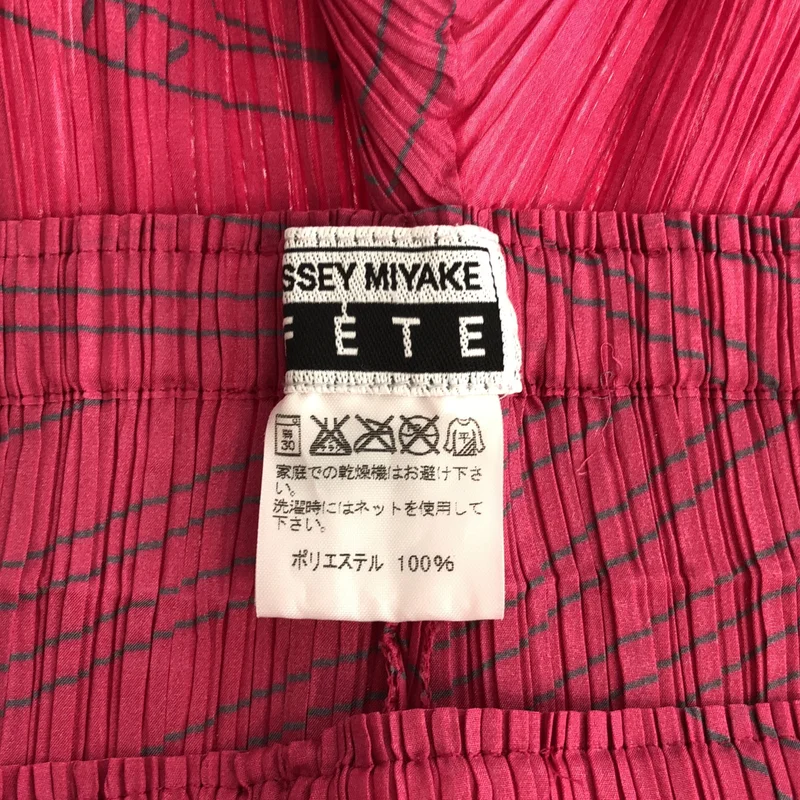 ISSEY MIYAKE FETE / イッセイミヤケフェット | 総柄 変形 裾リボン ウエストゴム プリーツ イージーパンツ | 3 | レディース