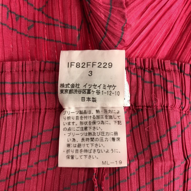 ISSEY MIYAKE FETE / イッセイミヤケフェット | 総柄 変形 裾リボン ウエストゴム プリーツ イージーパンツ | 3 | レディース