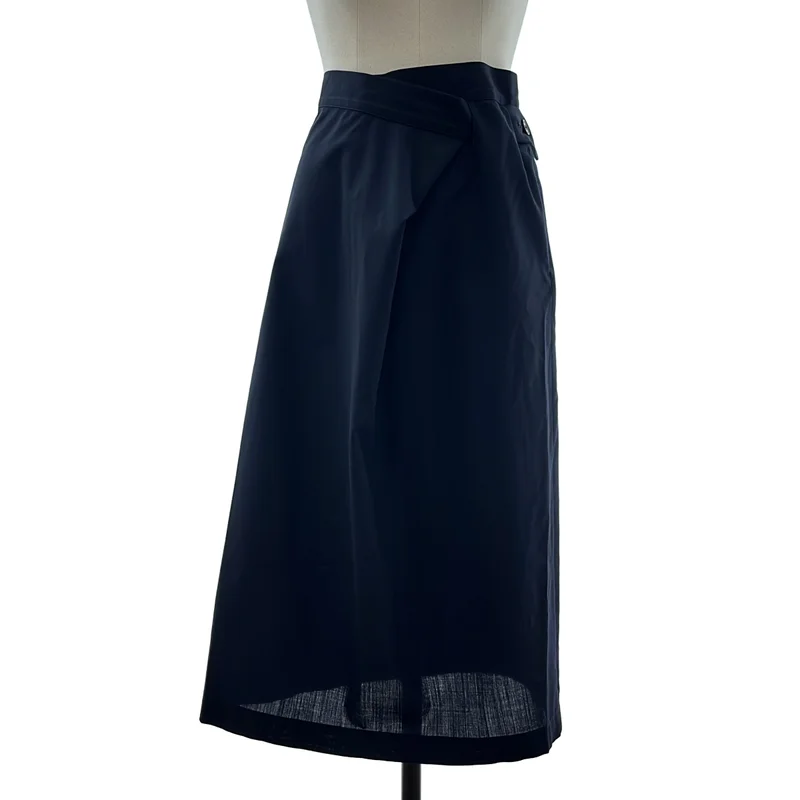 Yohji Yamamoto FEMME / ヨウジヤマモトファム | ドレープ アシンメトリー ロングスカート | 1 | レディース