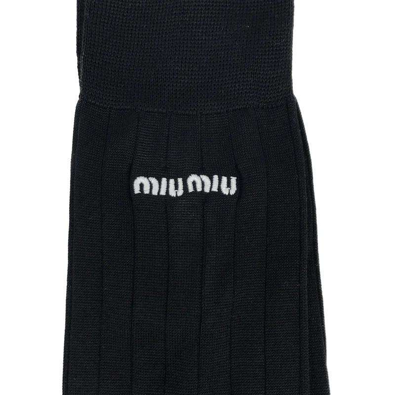 miu miu / ミュウミュウ | ロゴ リブ シルク ロングソックス | 24 | その他