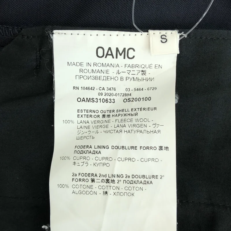 OAMC | Regs Pant Wool Zip Belted Pants | S | Men's – KLD