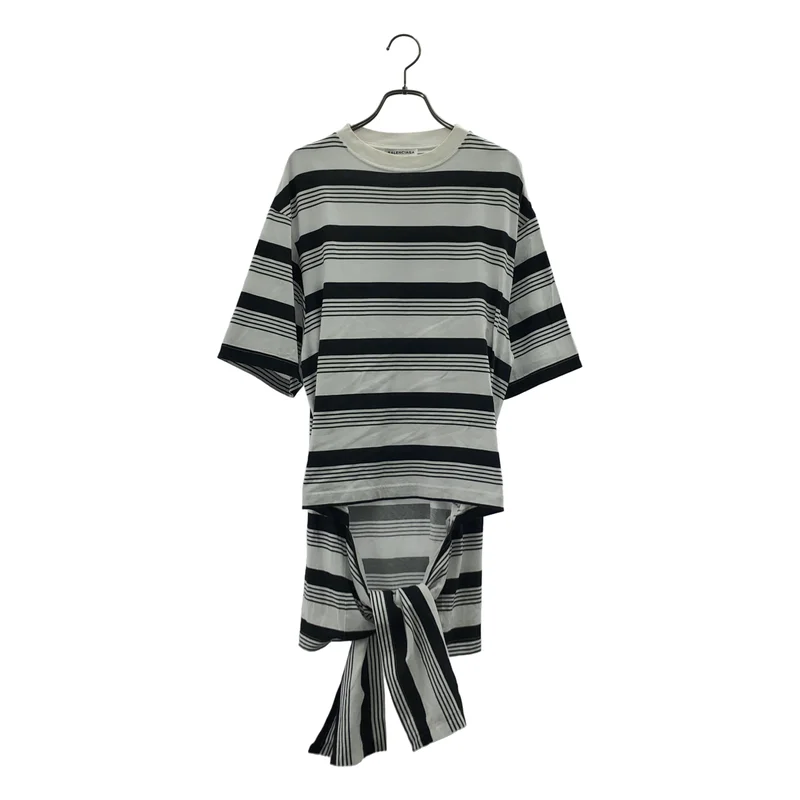 BALENCIAGA / バレンシアガ | ボーダー 変形 Tシャツ | S | レディース