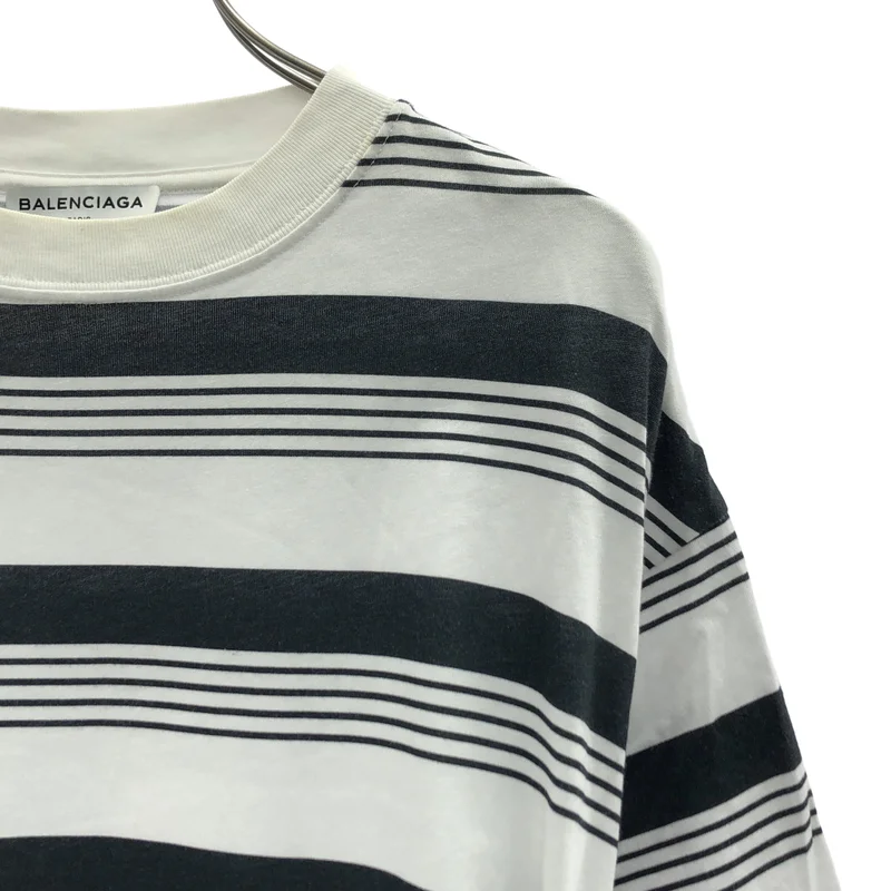 BALENCIAGA / バレンシアガ | ボーダー 変形 Tシャツ | S | レディース