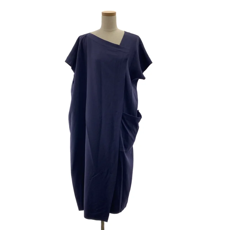 ISSEY MIYAKE / イッセイミヤケ | 変形 アシンメトリー オーバーシルエット スリット ドレス ワンピース | 3 | レディース