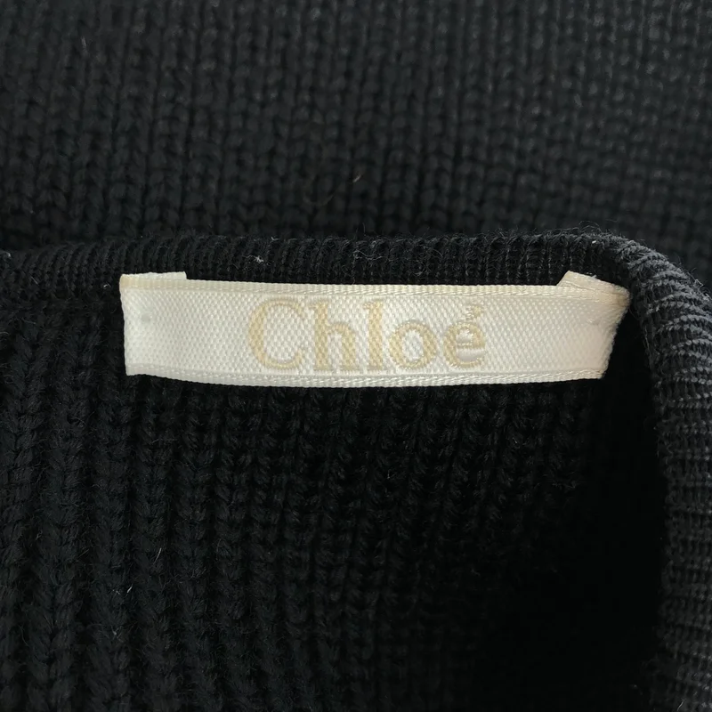Chloe / クロエ | レザー切替 ニット ノースリーブワンピース | XS | レディース