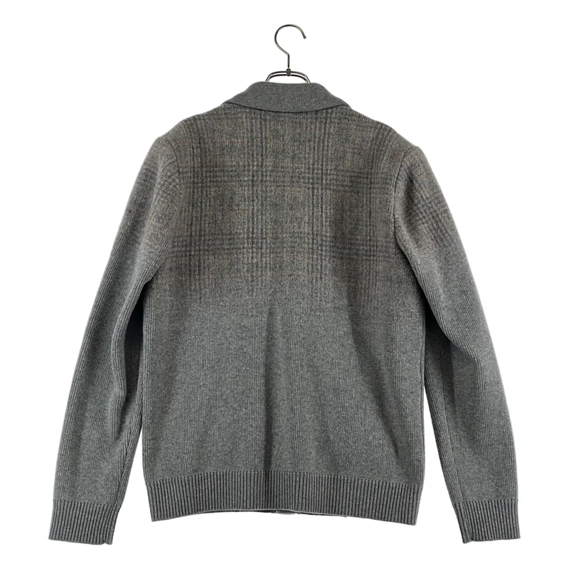 FENDI / フェンディ | ウール チェック 切替 ニット テーラードジャケット | 48 | メンズ
