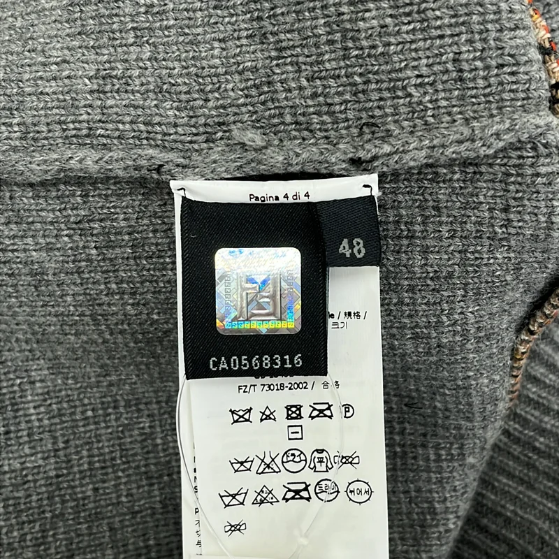 FENDI / フェンディ | ウール チェック 切替 ニット テーラードジャケット | 48 | メンズ
